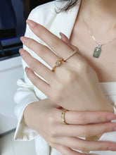 Load image into Gallery viewer, LUOWEND 18K Yellow Gold Natural Diamond Ring for Women
