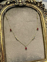 Load image into Gallery viewer, LUOWEND 18K Yellow Gold Natural Ruby Necklace for Women
