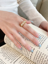Load image into Gallery viewer, LUOWEND 18K Yellow Gold Natural Diamond Ring for Women
