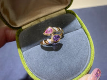 Load image into Gallery viewer, LUOWEND 18K Yellow Gold Natural Color Sapphire Ring for Women
