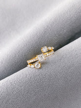 Load image into Gallery viewer, LUOWEND 18K Yellow Gold Real Natural Diamond Ring for Women
