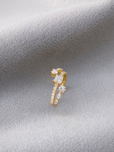 Load image into Gallery viewer, LUOWEND 18K Yellow Gold Real Natural Diamond Ring for Women
