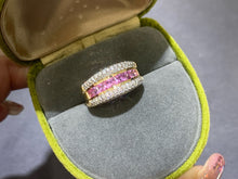 Load image into Gallery viewer, LUOWEND 18K Yellow Gold Natural Color Sapphire Ring for Women
