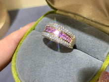 Load image into Gallery viewer, LUOWEND 18K Yellow Gold Natural Color Sapphire Ring for Women
