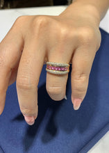 Load image into Gallery viewer, LUOWEND 18K Yellow Gold Natural Color Sapphire Ring for Women
