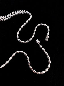LUOWEND 18K White Gold Real Natural Diamond Necklace for Women