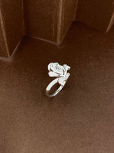 Load image into Gallery viewer, LUOWEND 18K White Gold Natural Diamond Ring for Women
