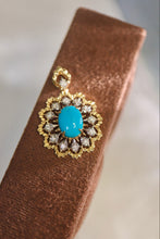 Load image into Gallery viewer, LUOWEND 18K Yellow Gold Natural Turquoise Pendant for Women
