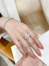Load image into Gallery viewer, LUOWEND 18K White Gold Natural Diamond Ring for Women
