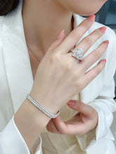 Load image into Gallery viewer, LUOWEND 18K White Gold Natural Diamond Ring for Women
