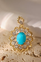 Load image into Gallery viewer, LUOWEND 18K Yellow Gold Natural Turquoise Pendant for Women
