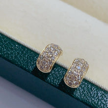 Load image into Gallery viewer, LUOWEND 18K White or Yellow Gold Real Natural Diamond Earrings for Women

