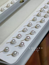 Load image into Gallery viewer, LUOWEND 18K Yellow Gold Real Natural Akoya Pearl Earrings for Women

