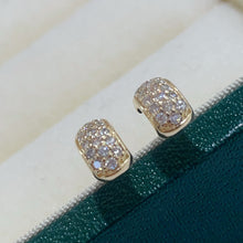 Load image into Gallery viewer, LUOWEND 18K White or Yellow Gold Real Natural Diamond Earrings for Women
