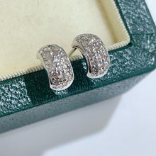 Load image into Gallery viewer, LUOWEND 18K White or Yellow Gold Real Natural Diamond Earrings for Women

