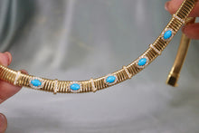 Load image into Gallery viewer, LUOWEND 18K Yellow Gold Natural Turquoise Necklace for Women
