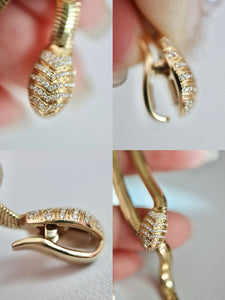 LUOWEND 18K Yellow Gold Natural Diamond Necklace for Women