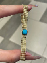 Load image into Gallery viewer, LUOWEND 18K Yellow Gold Natural Turquoise Bracelet for Women

