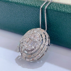 LUOWEND 18K White or Yellow Gold Natural Diamond Necklace for Women