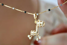 Load image into Gallery viewer, LUOWEND 18K Yellow Gold Natural Diamond Pendant for Women
