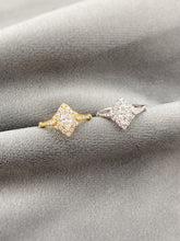 Load image into Gallery viewer, LUOWEND 18K White/Yellow Gold Natural Diamond Ring for Women
