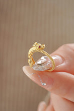 Load image into Gallery viewer, LUOWEND 18K Yellow Gold Real Natural Diamond or Ruby Ring for Women
