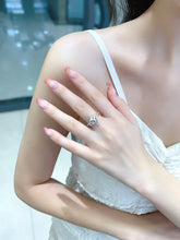 Load image into Gallery viewer, LUOWEND 18K White Gold Natural Diamond Ring for Women
