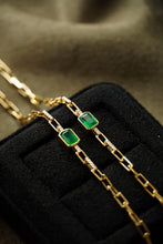 Load image into Gallery viewer, LUOWEND 18K Yellow Gold Emerald Bracelet for Women
