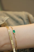 Load image into Gallery viewer, LUOWEND 18K Yellow Gold Emerald Bracelet for Women
