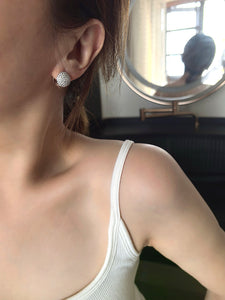 LUOWEND 18K White Gold Diamond Earrings for Women