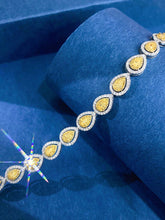 Load image into Gallery viewer, LUOWEND 18K White Gold Real Natural Yellow Diamond Bracelet for Women
