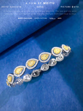 Load image into Gallery viewer, LUOWEND 18K White Gold Real Natural Yellow Diamond Bracelet for Women
