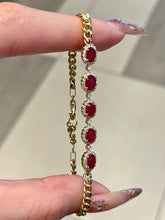 Load image into Gallery viewer, LUOWEND 18K Yellow Gold Natural Ruby Bracelet for Women

