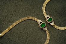 Load image into Gallery viewer, LUOWEND 18K Yellow Gold Real Natural Emerald Bracelet for Women
