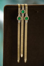 Load image into Gallery viewer, LUOWEND 18K Yellow Gold Real Natural Emerald Bracelet for Women
