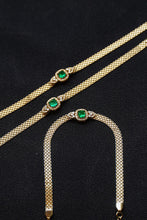 Load image into Gallery viewer, LUOWEND 18K Yellow Gold Real Natural Emerald Bracelet for Women
