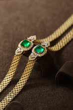 Load image into Gallery viewer, LUOWEND 18K Yellow Gold Real Natural Emerald Bracelet for Women
