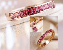 Load image into Gallery viewer, LUOWEND 18K Rose Gold Real Natural Gemstone Ring for Women
