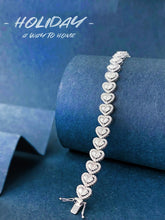 Load image into Gallery viewer, LUOWEND 18K White Gold Real Natural Diamond Bracelet for Women
