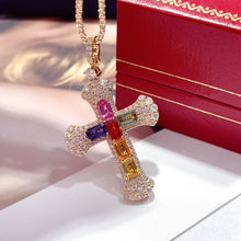 Load image into Gallery viewer, LUOWEND 18K Yellow Gold Natural Color Sapphire Pendant for Women
