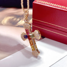 Load image into Gallery viewer, LUOWEND 18K Yellow Gold Natural Color Sapphire Pendant for Women
