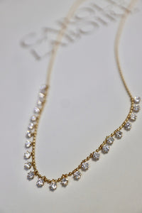 LUOWEND 18K Yellow Gold Diamond Necklace for Women