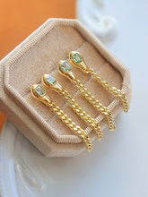 Load image into Gallery viewer, LUOWEND 18K Yellow Gold Real Natural Aquamarine Earrings for Women
