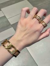 Load image into Gallery viewer, LUOWEND 18K Yellow Gold Ring for Women
