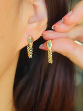 Load image into Gallery viewer, LUOWEND 18K Yellow Gold Real Natural Aquamarine Earrings for Women
