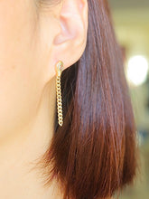 Load image into Gallery viewer, LUOWEND 18K Yellow Gold Real Natural Aquamarine Earrings for Women

