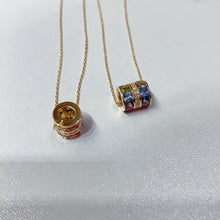 Load image into Gallery viewer, LUOWEND 18K Yellow Gold Natural Color Sapphire Necklace for Women
