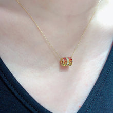 Load image into Gallery viewer, LUOWEND 18K Yellow Gold Natural Color Sapphire Necklace for Women
