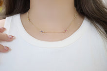 Load image into Gallery viewer, LUOWEND 18K Yellow Gold Real Natural Aquamarine Necklace for Women
