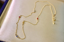 Load image into Gallery viewer, LUOWEND 18K Yellow Gold Real Natural Aquamarine Necklace for Women
